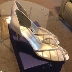 Gold Peep Toe Stuart Weitzman Heels